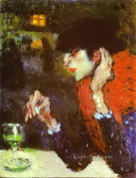 the merry drinker Painting - The Absinthe Drinker 1901 Pablo Picasso